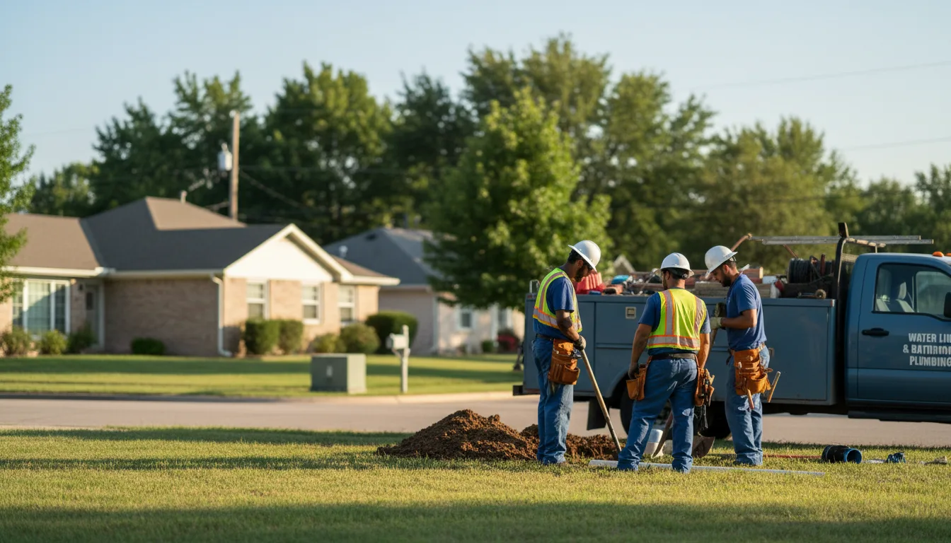Residential water line and bathroom plumbing service in Lynnville, IN